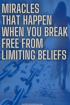 a blue poster with the words, miracless that happen when you break free from limits