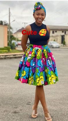 Kitenge Fashion For Ladies, Kitenge Skirts Designs, Skirt And Top Ankara Styles, Ankara Skirts Designs, Ankara Styles For Teenage Girl, African Skirt And Top, Ankara Flare Skirt, Ankara Shorts, Sequence Style