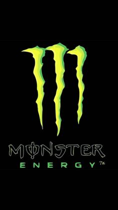 the monster energy logo on a black background