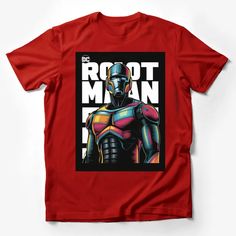 Robot Man Colorful DC Comic Inspired T-Shirt, Vibrant Superhero Graphic Tee, Unique Pop Art Style Apparel Male T-Shirt Custom graphic T-Shirt.Customize your color Red Graphic Print T-shirt For Fan Conventions, Superhero T-shirt With Front Print, Red Superhero Short Sleeve T-shirt, Superhero Graphic Print Tops, Red Pop Culture T-shirt With Front Print, Superhero T-shirt For Fan Conventions, Red Superhero T-shirt With Character Print, Superhero Character Print T-shirt For Streetwear, Superhero Cartoon Print Crew Neck T-shirt