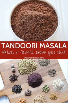 the ingredients for tandoor masala on a cutting board