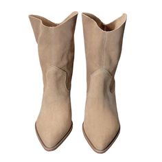 Tessie Honeycomb Suede Leather Mid-Calf Western Boots * Keep Your Chic Look On Point Whenever You Head Out For The Day Wearing The Schutz Tessie Boots. * Sku: #9789866 * Smooth Suede Upper With Stitched Detailing. * Synthetic Lining For All-Day Comfort. * Pointed Toe Silhouette. * High Block Heel. * Pull-On Construction. * Durable Leather Outsole. * Made In Brazil. * Weight Of Footwear Is Based On A Single Item, Not A Pair. * Measurements:Heel Height: 2.8";Boot Shaft Height: 6.7";Shaft Circumference: 12.2". Retail: $158 Bin 28 Spring Leather Heeled Boots With Snip Toe, Leather Heeled Boots With Snip Toe For Spring, Casual Suede Heeled Boots With Snip Toe, Schultz Shoes, Studded Converse, Red Ankle Boots, Lug Boots, Leather Western Boots, Socks And Heels