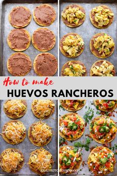 how to make huevoos rancheros on a baking sheet with text overlay