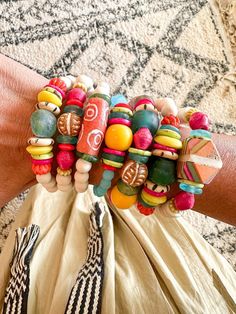 Single Stack Bracelet | Cabana Bohemian Stretch Bracelet With Large Beads For Everyday, Eclectic Hand Wrapped Beaded Bracelets, Multicolor Stackable Stretch Bracelet For Festivals, Festival Multicolor Stackable Stretch Bracelet, Multicolor Stackable Festival Bracelet, Everyday Bohemian Heishi Beaded Bracelets, Bohemian Beaded Stretch Bracelet For Everyday, Everyday Artisan Beaded Bracelets, Spiritual Stretch Bracelet With Large Beads For Beach