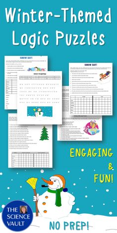 the winter themed log puzzles for kids