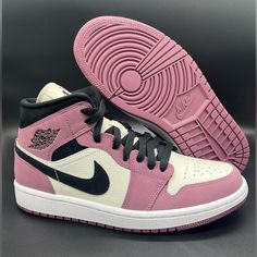 Brand New With Box Amazing Colorway & Quality Quickly Packaged & Shipped Free Shipping! Rare Sneakers Arctic Pink Jordans, Nike Jordan Mid Pink, Air Jordan Mid Pink, Jordan 1’s Light Pink, Pink Mid-top Jordan Shoes For Streetwear, Sneaker Wishlist, Jordan Pink, Shoes Jordan 1, Rare Shoes