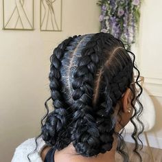 #fashion #diy #crochet 3 Cornrow Braids Black Women, Curly Cornrow Hairstyles, French Braid Black Women, Cornrows For School, Goddess Cornrows Buns, Simple Braided Hairstyles Black Women, Butterfly Cornrows, Butterfly Feed In Braids, Cornrow With Curls