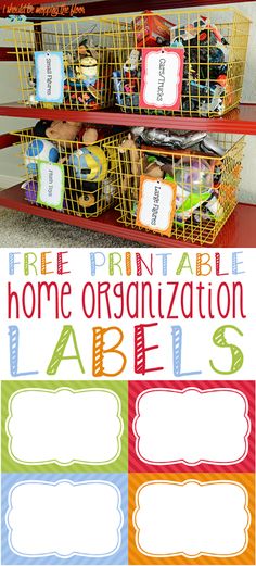 the free printable home organization labels are great for kids to use in their homes