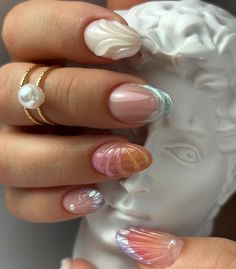 36 Stunning 3D Nail Art Designs for 2024: Get Inspired and Create Your Next Manicure Masterpiece Wave Nails, Korean Nail, 3d Nail Designs, 3d Nail Art Designs, Korean Nail Art, Fantasy Nails, Beige Nails, Mermaid Nails