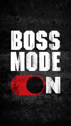 the title for boss mode on is shown in white and black with an orange circle