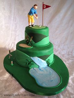 Golf Cake Pops, Golf Course Cake, Golf Theme, Novelty Cakes