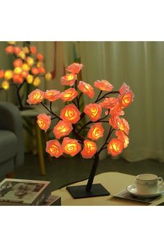 Blossoming Rose Tree Lamp Magic Rose, Fairy Night Light, Wedding Bedroom, Rose Tree, Decorative Night Lights, Led Tree, Tree Lamp, Flower Lamp, Tree Table