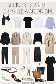 Key Workwear Essentials: Business Casual Capsule Wardrobe Parisian Office Style Work Outfits, Business Casual Capsule Wardrobe, Business Casual Capsule, Casual Capsule Wardrobe, Wardrobe For Women, Workwear Capsule Wardrobe, Minimalist Wardrobe Capsule, Workwear Capsule, Business Casual Dress Code