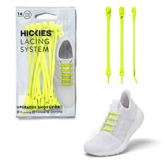 PRICES MAY VARY. THE ORIGINAL NO TIE SHOELACES - HICKIES is a global footwear accessories brand that invented and patented the No-tie laces! HICKIES premium tieless shoelaces for sneakers turn any shoe into slip ons. HOW TO LACE IT? Choose between HiCKIES 3 different lacing techniques: Loose, Tight & Standard 1. Lace it (Pull the threading tip through your shoe’s eyelets one strap at a time) 2. Link it 3. Lock it What's included in the box? You'll receive 14 individual Water-Resistant Elastic No No Tie Shoe Laces, No Tie Shoe, No Tie Shoelaces, No Tie Laces, Lacing Shoes For Running, Elastic Shoe Laces, Adaptive Clothing, Slipon Shoes, Tie Shoelaces