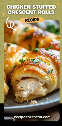 chicken stuffed crescent rolls recipe on a plate