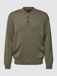 Herren Strickpullover von DRYKORN;Reine Schurwolle;Gerader Schnitt;Unifarbenes Design;Polokragen;Kurze Knopfleiste;Gerippte Abschlüsse;Rückenlänge bei Größe 50: 66 cm;Ärmellänge bei Größe 50: 67 cm Van, Design