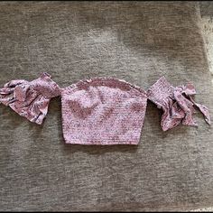 Tie Sleeves - Never Worn Strapless Tops, Tie Sleeve, Body Inspiration, Pink Purple, Crop Top, Womens Tops, Crop Tops, Purple, Pink