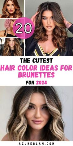 Trendy Hair Colour 2024, Fun Brunette Hair Color Ideas Summer, Hair Cut And Color Trends, Spring Hair Color Ideas For Brunettes 2024, Summer Hair Color For Brunettes 2024, Summer Hair 2024 Brunette, Spring Brunette Hair Color Balayage, 2024 Brunette Hair Color, Hair Color Ideas For 2024