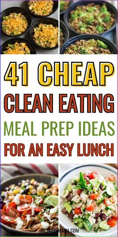 Simplify your week with these 41 cheap clean eating meal prep ideas! Packed with delicious options like salmon, shrimp, and lean meats, these recipes are perfect for an easy, healthy lunch. Plan your weekly meals effortlessly with these affordable and nutritious options that keep you on track with your clean eating goals. Start prepping today for a stress-free week! #CleanEating #MealPrep #EasyLunch #HealthyMeals #WeeklyPrep Healthy Lunch Plan, Clean Eating Meal Prep Ideas, Lunch Plan, Clean Eating Meal Prep, Cheap Meal Prep, Clean Meal Prep, Easy Clean Eating Recipes, Cheap Clean Eating, Clean Eating Lunch