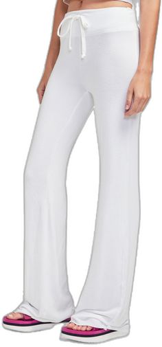 Stretch Wide Leg Lounging Pants, Flare Bottoms With Elastic Waistband For Loungewear, Stretch Wide Leg Pants For Lounging, Casual Flare Yoga Pants For Loungewear, Stretch Wide-leg Lounging Pants, Solid Stretch Pants For Lounging, Chic Flare Bottoms For Loungewear, Fitted Casual Bottoms For Relaxation, Stretch Wide-leg Lounge Pants