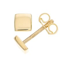 Keep it classy with these Au Naturale 14k gold square stud earrings. Keep it classy with these Au Naturale 14k gold square stud earrings. Nickel free Metal: 14k gold Backings: post Packaging: boxed Finish: polished Diameter: 0.2 in. Please note, due to the high value of this item, a signature may be required upon delivery. Size: One Size. Color: Yellow. Gender: female. Age Group: adult. Classic Square Earrings As Gift, Classic 14k Gold Rectangular Earrings, Classic Rectangular 14k Gold Earrings, Classic Square Earrings For Gift, Classic Square Earrings For Gifts, Classic Gold Square Cut Earrings, Classic Square Yellow Gold Earrings, Gold Square Hypoallergenic Earrings, Square Stud Earrings