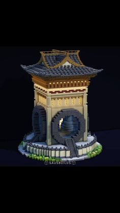 a small building with a clock on it