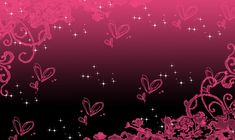 an abstract pink background with hearts and stars in the middle, on a black background