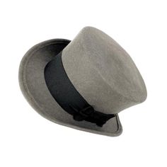 Edwardian top hat made of gray wool felt in short crown and embellished with a 50 milimeters wide black grosgrain ribbon. Topper wool felt  hat ideal for everyday and special occasions such as weddings, cocktails or parties. For man and woman.You can make your hat with your favorite color by choosing it from my Wool felt color card.Measurements in centimeters are 32 x 27. Crown height 11. Brim length 6. These measurements may have some slight variation depending on the size of the hat.The end of Classic Fitted Fedora Costume Hat, Vintage Top Hat With Flat Brim, Classic Short Brim Winter Costume Hat, Classic Short Brim Costume Hat For Winter, Classic Adjustable Costume Hats For Kentucky Derby, Classic Adjustable Costume Hats And Headpieces For Winter, Classic Gray Fedora With Curved Brim, Classic Gray Brimmed Hat, Fitted Gray Felt Hat With Wide Brim