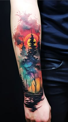 Forest Tattoo Sleeve, Cool Nature, Optical Illusion Tattoo, Forest Tattoos, Sketch Tattoo Design, Sleeve Tattoos For Women, Unique Tattoo, Nature Tattoos, Telegram Channel