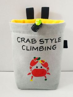 the crab style climbing bag is on display