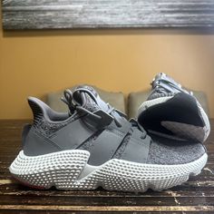 Brand New Without Box Men’s Size 7 Never Been Worn Tags Still Attached Adidas Prophere Men's Running Sneakers Shoes Size 7 Gray Co3023 Custom Mid-top Sneakers For Light Sports, Adidas Low-top Running Shoes With Speckled Midsole, Custom Running Sneakers With Branded Insole, Adidas Low-top Shoes With Boost Midsole, Urban Style Slip-on Custom Sneakers, Adidas Leather Running Shoes, Adidas Prophere, Shoes Adidas, Shoes Size 7