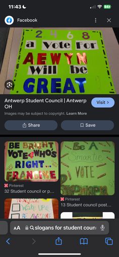 an image of a screen shot of the student council app