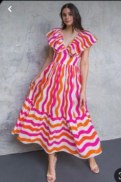 Effortless Chic: Women's Colorful Zig Zag Printed Long Dress 🌈 Elevate your casual wardrobe with this stunning women's long dress featuring a vibrant zig zag print! Perfect for sunny days and casual outings, its flowy silhouette and playful pattern offer a chic, laid-back look. Style with sandals and a straw hat for a carefree summer vibe. ✨👗 #CasualChic #ZigZagDress #SummerStyle #EffortlessFashion #PinterestFinds #ColorfulOutfits #BohoVibes #FashionInspo Cotton Western Dresses, Long One Piece Dress Indian, Cotton One Piece Dresses Western, Soft Dresses, Designer Dresses Casual, 2025 Vision, Poplin Dress, Frock Design