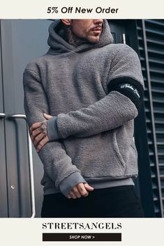 Men's Fashion Plush Long Sleeve Crew Neck Hooded Sports Sweater, Sport Sweater, Sweatshirts Online, 2023 Autumn, Branded Sweatshirts, Mens Sweatshirts Hoodie, Oversize Hoodie, Long Sleeve Casual, Hoodie Sweatshirt