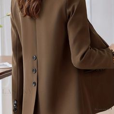 Lasaky - Womens Solid Lapel Button Front Blazer - Stylish Long Sleeve Casual Outerwear for Work and Office Attire Office Work Attire, Ladies Blazer, Lapel Blazer, Long Sleeve Outerwear, Woman Suit Fashion, Casual Outerwear, Fashion Attire, Stylish Clothes For Women, Abayas Fashion