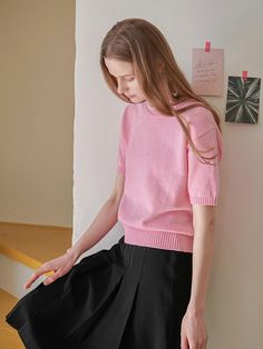 Composition : 60% polyester, 30% cotton, 10% nylonColor : PINK, LIGHT BEIGE ,BLUECountry of Origin : Republic of Korea Pink Light, Light Beige, Composition, Top Outfits, Knitting, The Originals, Clothes For Women, Pink, Quick Saves