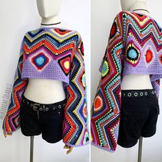 Crochet boho crop top.One size. Sleeve Top Crochet, Boho Crop Top, Crochet Festival, Crop Top Long Sleeve, Shrugs And Boleros, Crop Top Long, Crochet Boho, Boho Crochet, Long Sleeve Crop Top