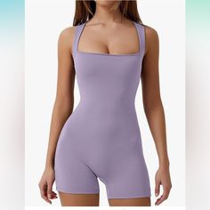 Fits Really Nice In All The Right Places, Color Does Not Suit Me, Brand New Didn’t Come W Tags. Short Jumpsuit Outfit, Bodycon Romper, Jumpsuit Shorts, Square Neck Tank Top, Purple Romper, Sleeveless Romper Jumpsuits, Yoga Jumpsuit, Stretch Jumpsuit, Overall Jumpsuit