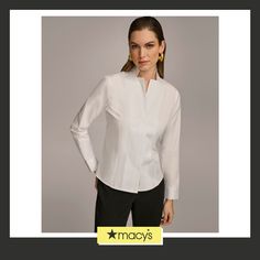 in stock Modern Tops With Placket For Business Casual, Office Wear Collared Tops With Placket, Modern Tops With Button Cuffs For Business Casual, Modern Business Casual Tops With Button Cuffs, Modern Button-up Top With Placket, Modern Button Cuffs Tops For Business Casual, Long Sleeve Tops With Placket For Office, Office Collared Tops With Placket, Modern Shirt With Buttons For Office