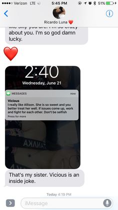 two texts that are being shared to each other