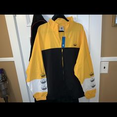 Nwt Adidas Woman’s Jacket. Size 2x. Adidas Yellow Long Sleeve Outerwear, Adidas Yellow Outerwear For Streetwear, Yellow Track Jacket For Spring Streetwear, Casual Yellow Track Jacket For Fall, Casual Yellow Long Sleeve Track Jacket, Yellow Long Sleeve Track Jacket For Winter, Sporty Yellow Long Sleeve Outerwear, Yellow Long Sleeve Windbreaker For Streetwear, Adidas Yellow