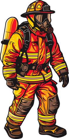 a fireman with a helmet and goggles