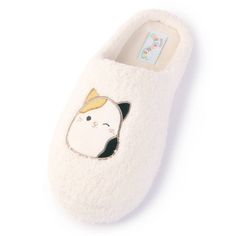 Step into comfort and fun with Squishmallows Women's Cam The Cat Plush Clog Slippers in Cream. These cozy slippers feature your favorite cam the cat characters, bringing a playful touch to your loungewear. Made from lightweight material makes them perfect for relaxing at home. Ideal for cam the cat fans of all ages, these slippers combine comfort, style, and a bit of childhood magic in every step. Cute Soft Synthetic Slippers, Kawaii Synthetic Slippers With Round Toe, Playful Indoor Synthetic Slippers, Cute Soft Indoor Slippers, Kawaii Slip-on Synthetic Slippers, Cute Soft Slippers For Indoor Use, Kawaii Synthetic Slip-on Slippers, Cute Closed Toe Synthetic Slippers, Cute Super Soft Indoor Slippers