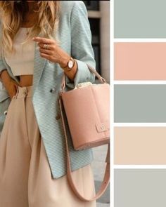 3 Color Combinations Outfits, Color Palette For Clothes, Summer Palette Outfits, Color Combinations For Clothes Women, Fun Outfits For Women, Colour Combinations Clothes, Elegant Color Combinations, Outfit Color Combinations, Light Spring Palette