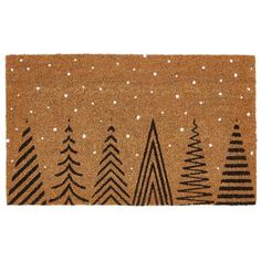 a door mat with christmas trees on it