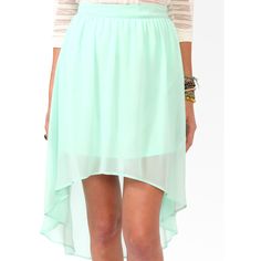 FOREVER 21 High-Low Chiffon Skirt Mint Skirt, Pleated Chiffon Skirt, Forever 21 Skirt, Pretty Skirts, Fashion Forever, Green Skirt, Teen Fashion