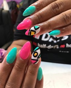 Abstract Face Art, Abstract Face, Abstract Faces, Face Art, Summer Nails, Gel Nails, Manicure, Nail Designs