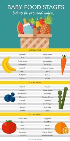 baby food stages chart with fruits and vegetables