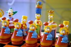 the simpsons chess board has been made to look like it's from the simpsons movie