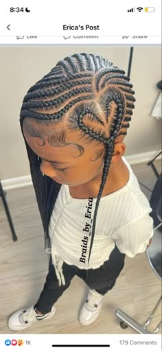 Girls Braided Hairstyles Kids, Lemonade Braids Hairstyles, Kid Hairstyles, Cute Braided Hairstyles